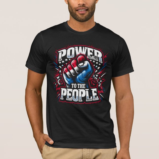 Power to the People Fist Drawing T-Shirt (Front)
