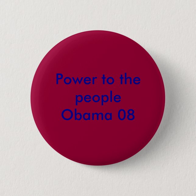 Power to the people Obama 08 6 Cm Round Badge (Front)