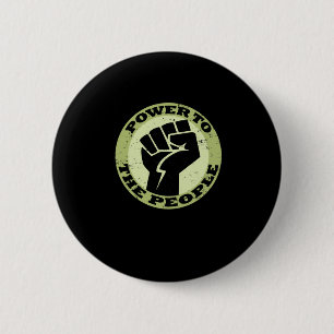 Power To The People Vintage Sticker  6 Cm Round Badge