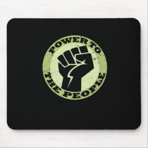 Power To The People Vintage Sticker Mouse Pad