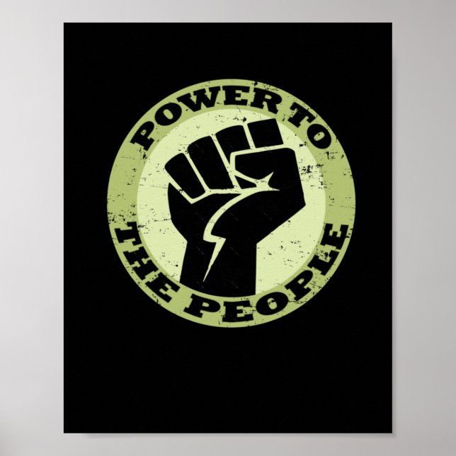 Power To The People Vintage Sticker  Poster (Front)