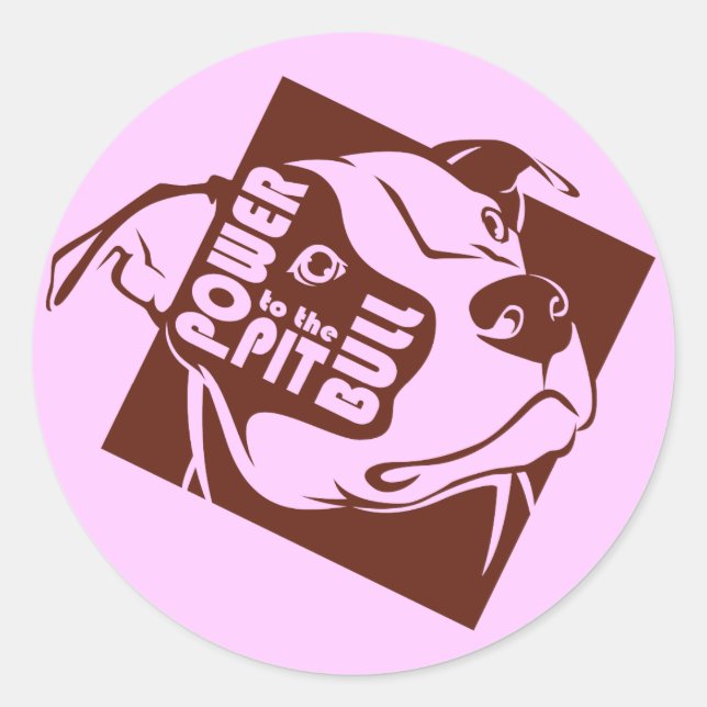 Power to the Pit Bull Classic Round Sticker (Front)