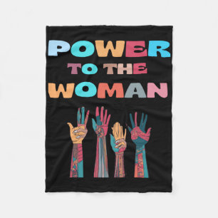 Power To The Woman Sticker Fleece Blanket