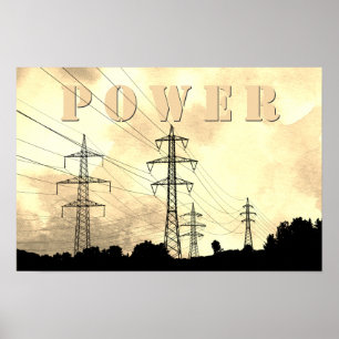 Power Towers and Lines Electric POWER Poster