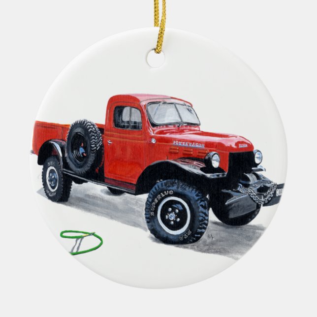 Power Wagon truck Ceramic Ornament (Front)