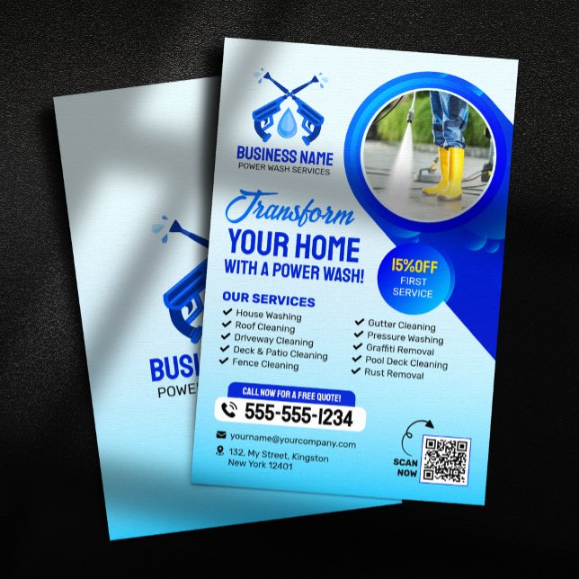 Power Wash House Cleaning Pressure Washing Flyer (Creator Uploaded)