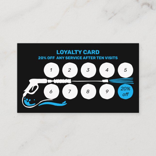 Power Wash House Cleaning Pressure Washing Loyalty Card (Front)