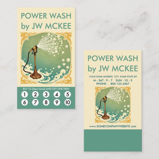 Power Wash Loyalty Punch Card (Front/Back)