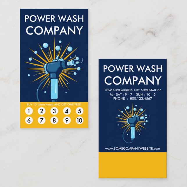 Power Wash Loyalty Punch Card (Front/Back)