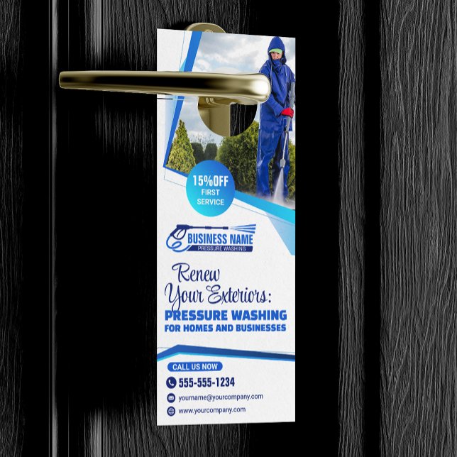 Power Wash Pressure Washing House Cleaning Service Door Hanger (Creator Uploaded)