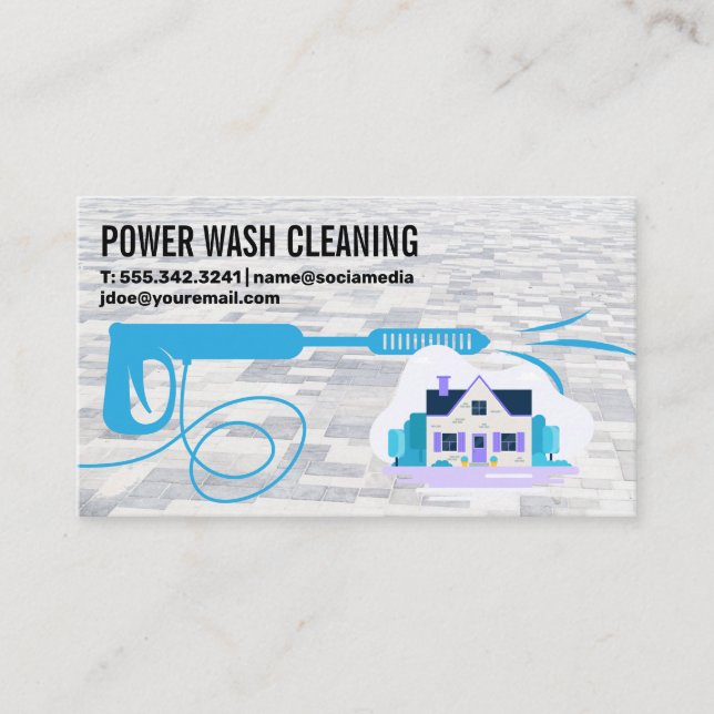 Power Wash Tool | House Cleaning | Stones Business Card (Front)