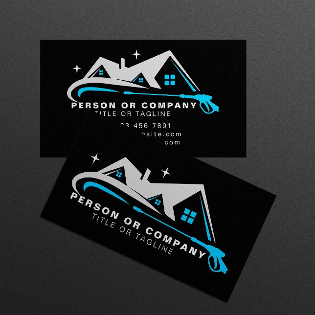 Power Washer House Cleaning Pressure Washing Business Card (Creator Uploaded)