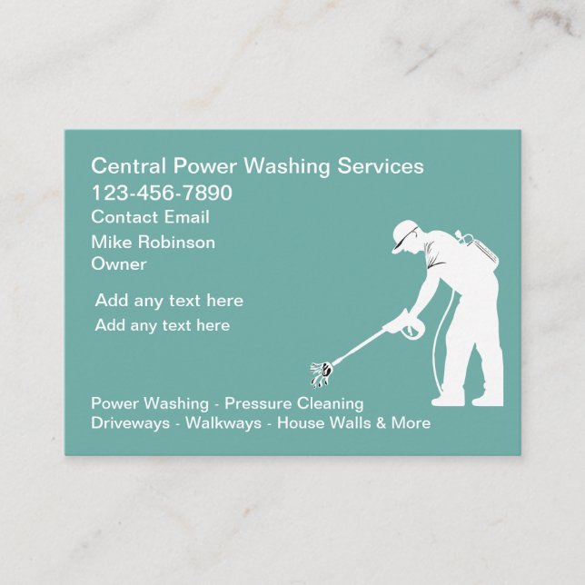 Power Washing And Pressure Cleaning Business Cards (Front)