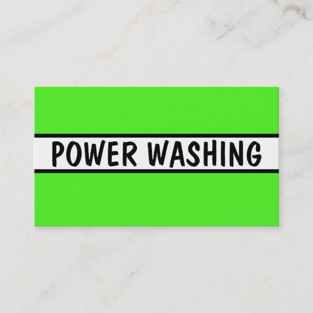 Power Washing Neon Green Business Card (Front)