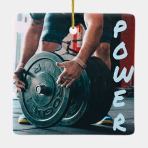 Power Weight Lifting Gym Health Ceramic Ornament