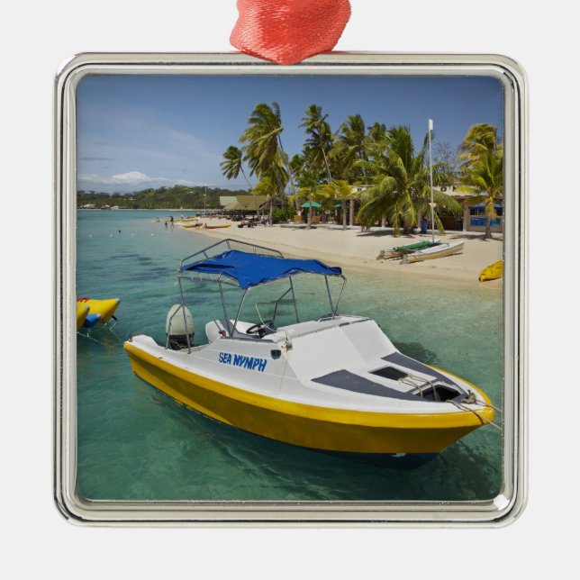 Powerboat and banana boat metal tree decoration (Front)