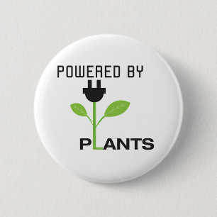 POWERD BY PLANTS 6 CM ROUND BADGE
