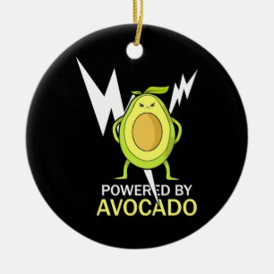 Powered By Avocado Ceramic Ornament