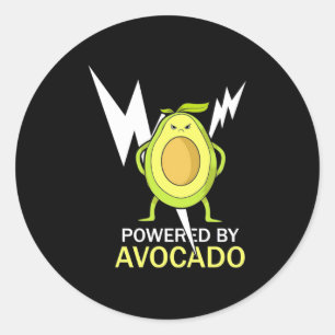 Powered By Avocado Classic Round Sticker