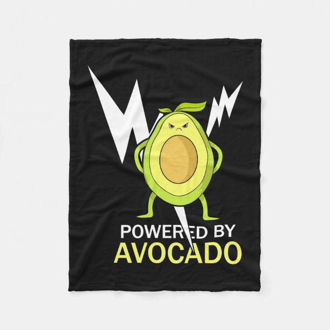 Powered By Avocado Fleece Blanket (Front)