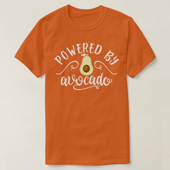 Powered By Avocado Vegan For Him T-Shirt (Design Front)
