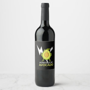 Powered By Avocado Wine Label