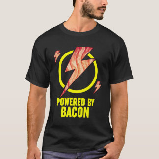 Powered By Bacon Funny Bbq Bacon Lovers Pun Gift T-Shirt