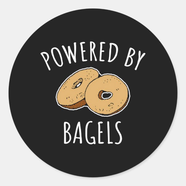Powered By Bagels Bagel Classic Round Sticker (Front)