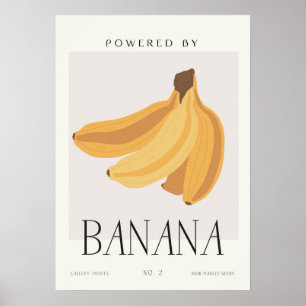 Powered by Banana Minimalist Healthy Living Poster