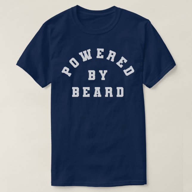 Powered By Beard Funny Bearded Runner Hiker Weight T-Shirt (Design Front)
