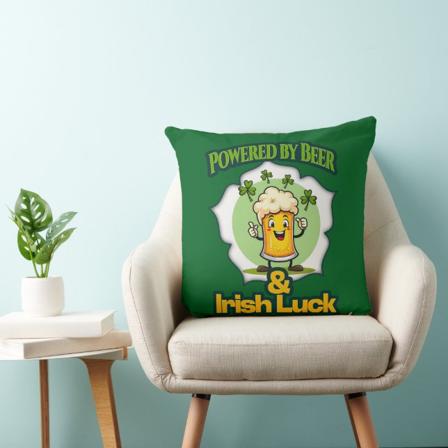 Powered by Beer St Patrick’s Day Shirt – almofada Cushion (Chair)