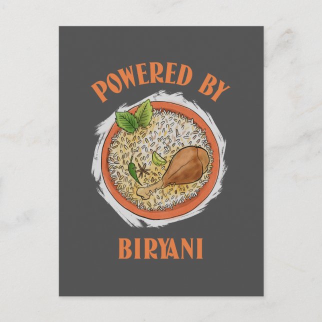 Powered by biryani T-Shirt Postcard (Front)