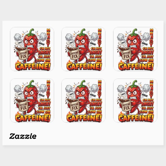 Powered By Caffeine Funny Sticker | Coffee Lover V (Sheet)