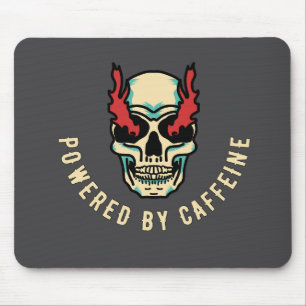 Powered by Caffeine -  Skull Energy Mouse Pad
