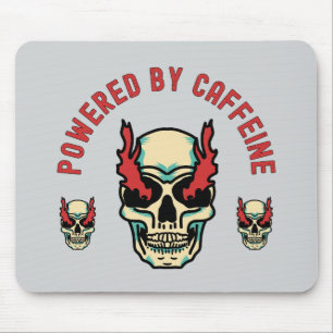 Powered by Caffeine -  Skull Energy Mouse Pad