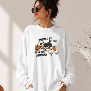 Powered by Cat Naps Cute Cat Lady Halloween T-Shirt