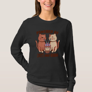 Powered By Cats And Bubble Tea Boba For Cat T-Shirt