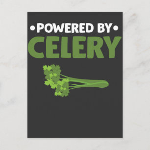 Powered By Celery Green Juice Food Veggie lover Postcard