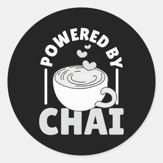 Powered By Chai Tea Masala Chai Classic Round Sticker (Front)