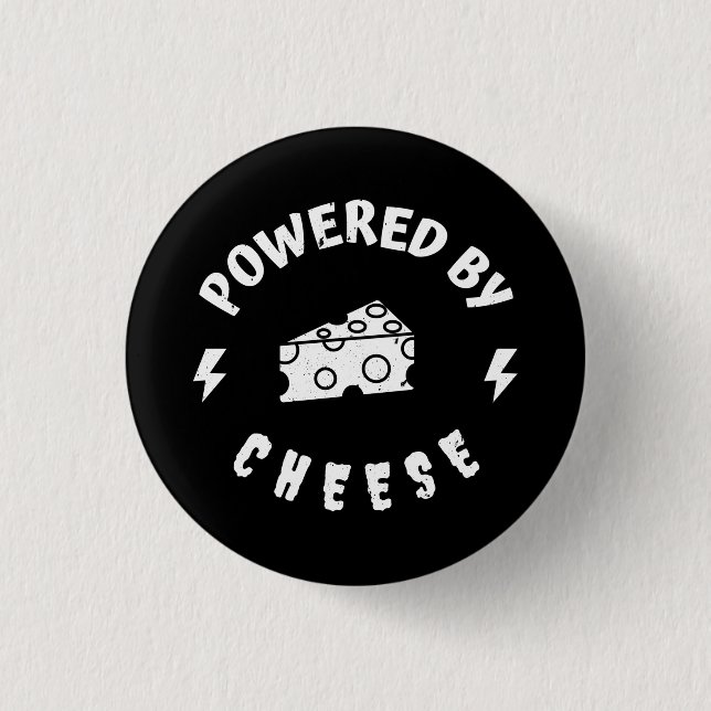 Powered By Cheese 3 Cm Round Badge (Front)