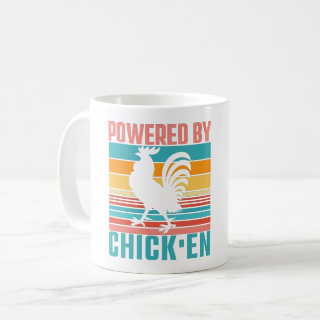 POWERED BY CHICKEN - CHICKEN LOVER COFFEE MUG (Front Left)
