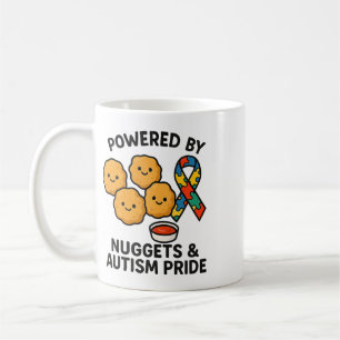 Powered By Chicken Nuggets And Autism Pride Men Wo Coffee Mug