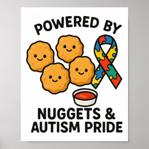 Powered By Chicken Nuggets And Autism Pride Men Wo Poster