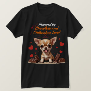 Powered by Chocolate and Chihuahua Love T-Shirt