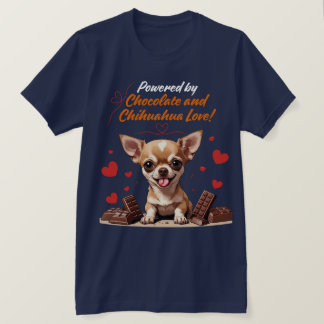 Powered by Chocolate and Chihuahua Love T-Shirt