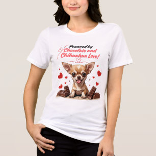 Powered by Chocolate and Chihuahua Love Tri-Blend Shirt