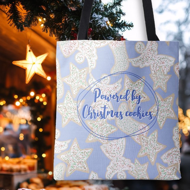 Powered by Christmas Cookies Illustrated Pattern Tote Bag (Creator Uploaded)