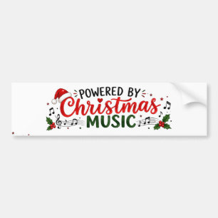 Powered By Christmas Music Festive Holiday Design Bumper Sticker