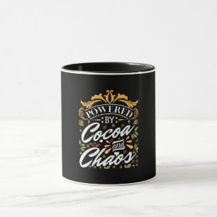Powered by cocoa and chaos funny christmas gift mug