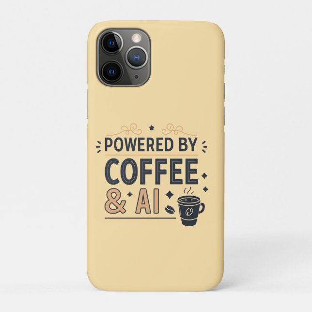 Powered by Coffee & AI Retro Tech Vector Case-Mate iPhone Case (Back)